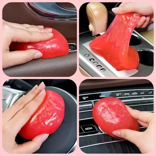 TeSabMi Car Cleaning Gel Car Cleaning Putty Car Putty Car Interior Cleaner Car Slime Car Detailing Kit Car Accessories Gifts for Men Women Stocking Stuffers Light Blue - 3