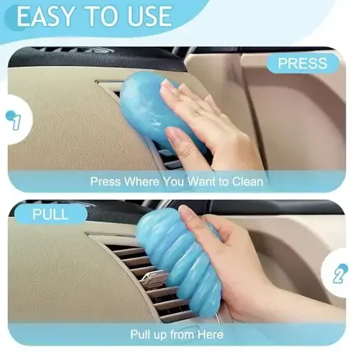 TeSabMi Car Cleaning Gel Car Cleaning Putty Car Putty Car Interior Cleaner Car Slime Car Detailing Kit Car Accessories Gifts for Men Women Stocking Stuffers Light Blue - 4