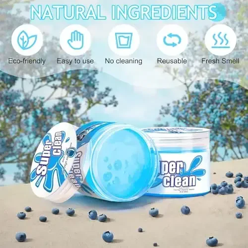 TeSabMi Car Cleaning Gel Car Cleaning Putty Car Putty Car Interior Cleaner Car Slime Car Detailing Kit Car Accessories Gifts for Men Women Stocking Stuffers Light Blue - 6