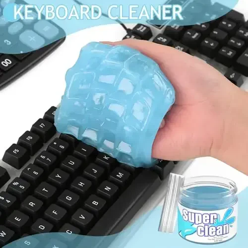 TeSabMi Car Cleaning Gel Car Cleaning Putty Car Putty Car Interior Cleaner Car Slime Car Detailing Kit Car Accessories Gifts for Men Women Stocking Stuffers Light Blue - 7