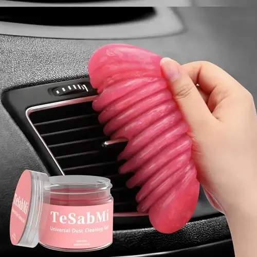 TeSabMi Car Cleaning Gel Car Cleaning Putty Car Putty Car Interior Cleaner Car Slime Car Detailing Kit Car Accessories Gifts for Men Women Stocking Stuffers Pink - 1
