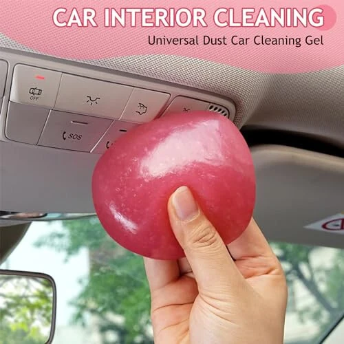 TeSabMi Car Cleaning Gel Car Cleaning Putty Car Putty Car Interior Cleaner Car Slime Car Detailing Kit Car Accessories White Elephant Gifts for Men Women Teens Adults Christmas Stocking Stuffers Pink - Modazone (1)