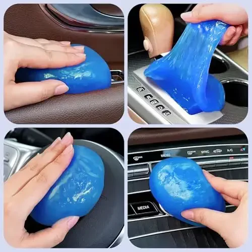 TeSabMi Car Cleaning Gel Car Cleaning Putty Car Putty Car Interior Cleaner Car Slime Car Detailing Kit Car Accessories Gifts for Men Women Stocking Stuffers Blue - 3