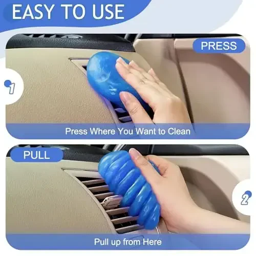 TeSabMi Car Cleaning Gel Car Cleaning Putty Car Putty Car Interior Cleaner Car Slime Car Detailing Kit Car Accessories Gifts for Men Women Stocking Stuffers Blue - 4