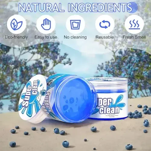 TeSabMi Car Cleaning Gel Car Cleaning Putty Car Putty Car Interior Cleaner Car Slime Car Detailing Kit Car Accessories Gifts for Men Women Stocking Stuffers Blue - 6