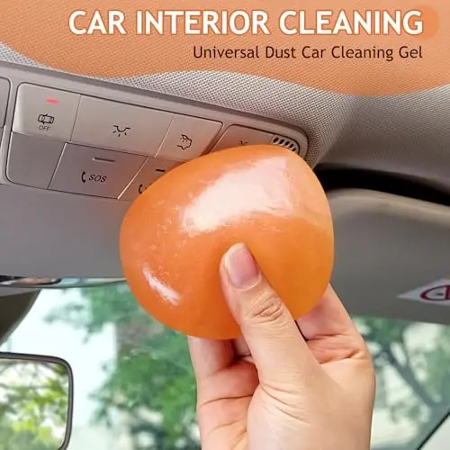 TeSabMi Car Cleaning Gel Car Cleaning Putty Car Putty Car Interior Cleaner Car Slime Car Detailing Kit Car Accessories Gifts for Men Women Stocking Stuffers Orange - TESABMI (1)