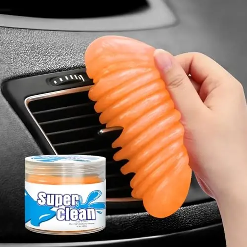 TeSabMi Car Cleaning Gel Car Cleaning Putty Car Putty Car Interior Cleaner Car Slime Car Detailing Kit Car Accessories Gifts for Men Women Stocking Stuffers Orange - 1