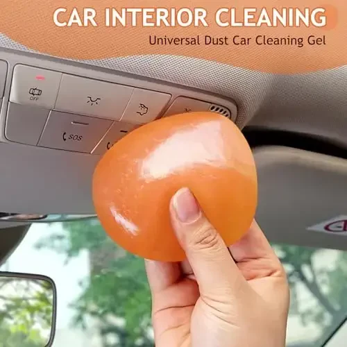 TeSabMi Car Cleaning Gel Car Cleaning Putty Car Putty Car Interior Cleaner Car Slime Car Detailing Kit Car Accessories Gifts for Men Women Stocking Stuffers Orange - 2