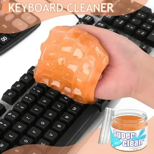 TeSabMi Car Cleaning Gel Car Cleaning Putty Car Putty Car Interior Cleaner Car Slime Car Detailing Kit Car Accessories Gifts for Men Women Stocking Stuffers Orange - 7