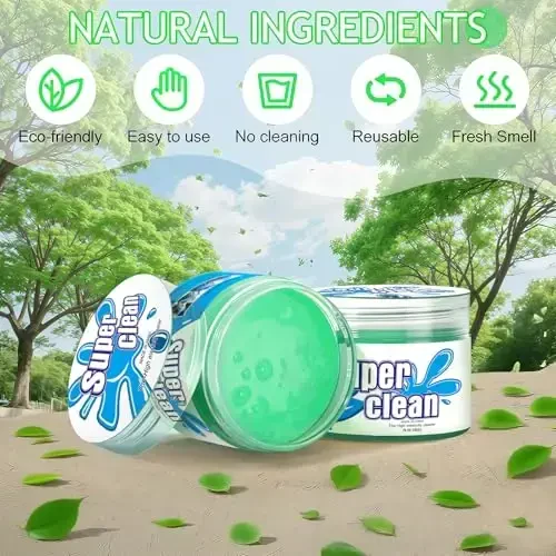 TeSabMi Car Cleaning Gel Car Cleaning Putty Car Putty Car Interior Cleaner Car Slime Car Detailing Kit Car Accessories Gifts for Men Women Stocking Stuffers Green - 6