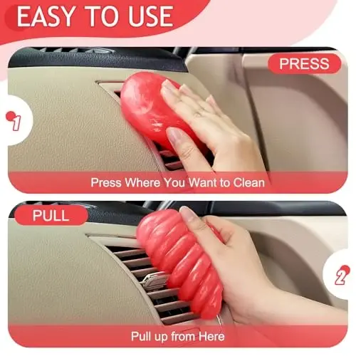 TeSabMi Car Cleaning Gel Car Cleaning Putty Car Putty Car Interior Cleaner Car Slime Car Detailing Kit Car Accessories Gifts for Men Women Stocking Stuffers Red - 4