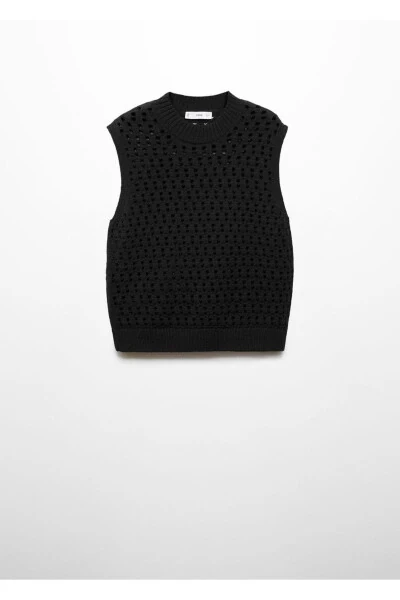 Teshikcha detalli triko bluzka - 9