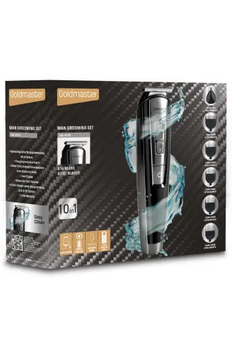 Tetra 11 in 1 Wet Dry Quick Charge Lithium Battery Steel Blade Travel Case Men's Grooming Set - 7