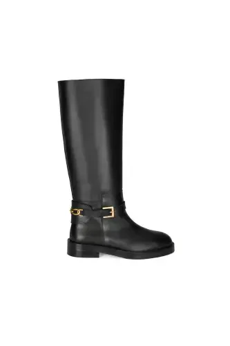 Tevodora Black Women's Leather Boots - DESA (1)