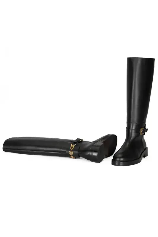 Tevodora Black Women's Leather Boots - 4