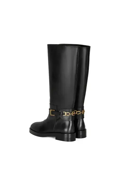 Tevodora Black Women's Leather Boots - 5