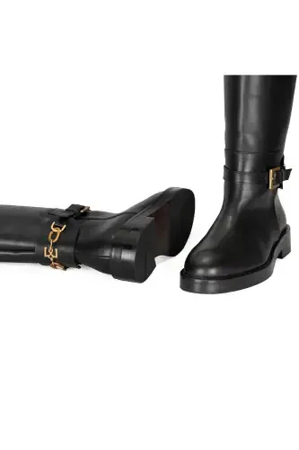 Tevodora Qora Ayollar Teri Botlari - 9