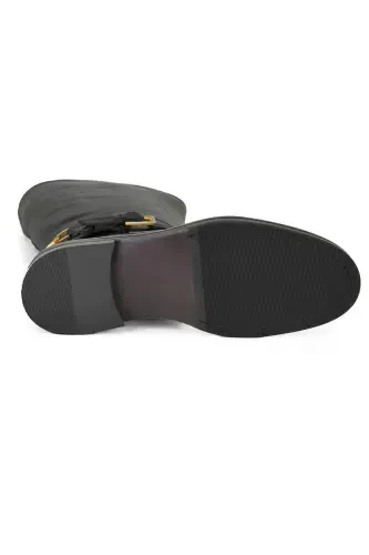 Tevodora Qora Ayollar Teri Botlari - 10