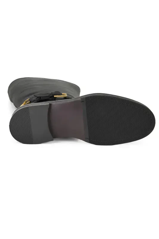 Tevodora Qora Ayollar Teri Botlari - 7