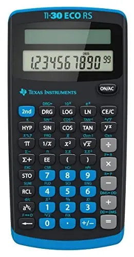 Texas Instruments TI-30 ECO RS FC Okul Hesap Makinesi (Tek Satırlı 10 Haneli Ekran, Güneş Enerjisiyle Çalışır) Siyah - TEXAS INSTRUMENTS (1)