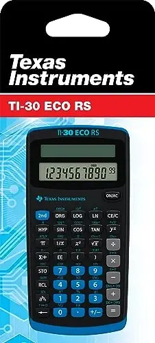 Texas Instruments TI-30 ECO RS FC Okul Hesap Makinesi (Tek Satırlı 10 Haneli Ekran, Güneş Enerjisiyle Çalışır) Siyah - 3