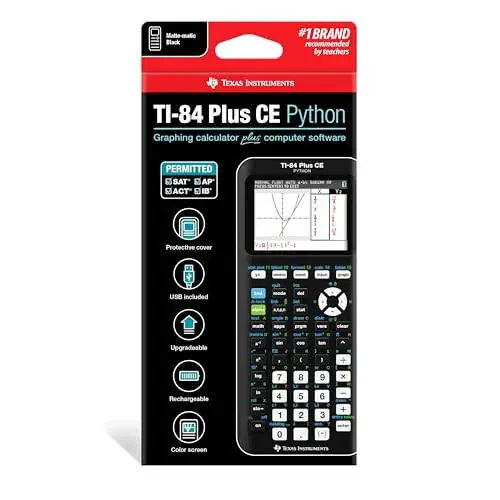 Texas Instruments TI-84 Plus CE Rangli Grafik Hisoblagichi, Qora - 5
