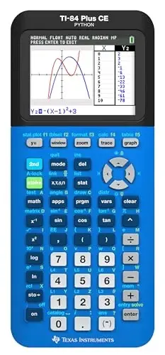 Texas Instruments TI-84 Plus CE rangli grafik kalkulyatori, Bionik Moviy kichik - 1