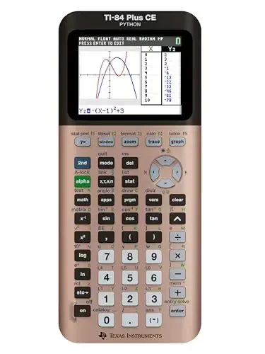 Texas Instruments TI-84 Plus CE rangli grafik kalkulyatori, och qizil tilla (metall rangli) - 1