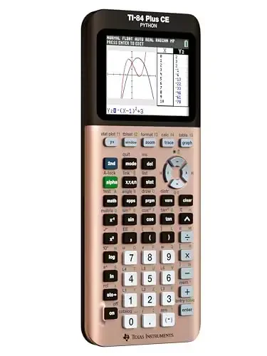 Texas Instruments TI-84 Plus CE rangli grafik kalkulyatori, och qizil tilla (metall rangli) - 3