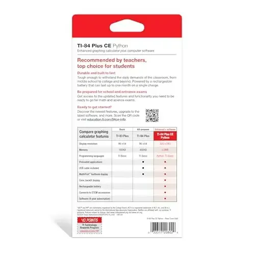 Texas Instruments TI-84 Plus CE rangli grafik kalkulyatori, och qizil tilla (metall rangli) - 6