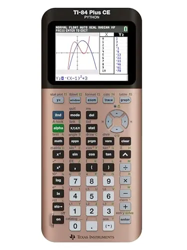 Texas Instruments TI-84 Plus CE rangli grafik kalkulyatori, och qizil tilla (metall rangli) - TEXAS INSTRUMENTS