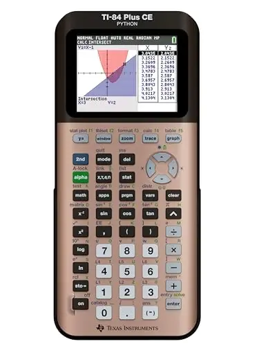 Texas Instruments TI-84 Plus CE rangli grafik kalkulyatori, och qizil tilla (metall rangli) - 2