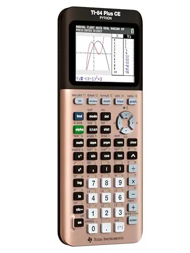 Texas Instruments TI-84 Plus CE rangli grafik kalkulyatori, och qizil tilla (metall rangli) - 3