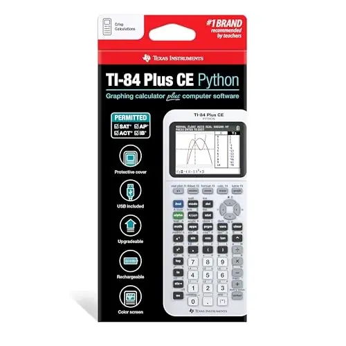 Texas Instruments TI-84 Plus CE Color Graphing Calculator, Bright White - 5