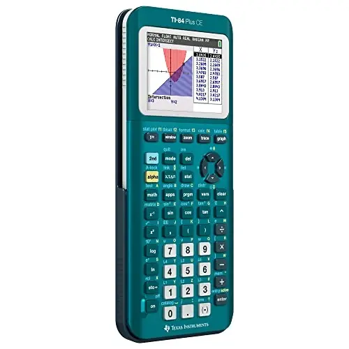 Texas Instruments TI-84 Plus CE Color Graphing Calculator, Teal (Metallic) - 2