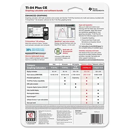 Texas Instruments TI-84 Plus CE Renkli Grafik Hesap Makinesi, Turuncu (Metalik) - 3