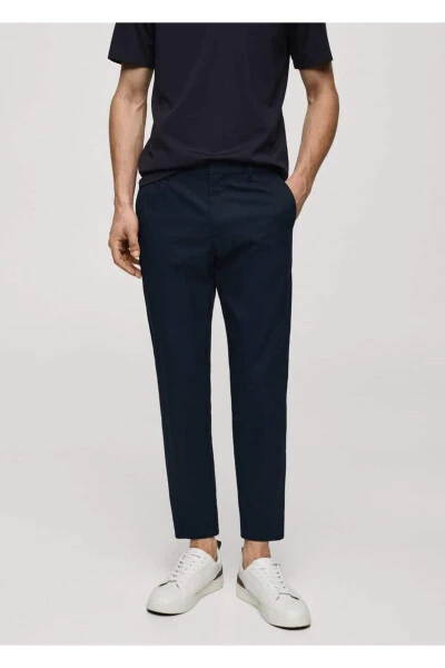 Texnik matodan toraytirilgan tor pantalon - 1