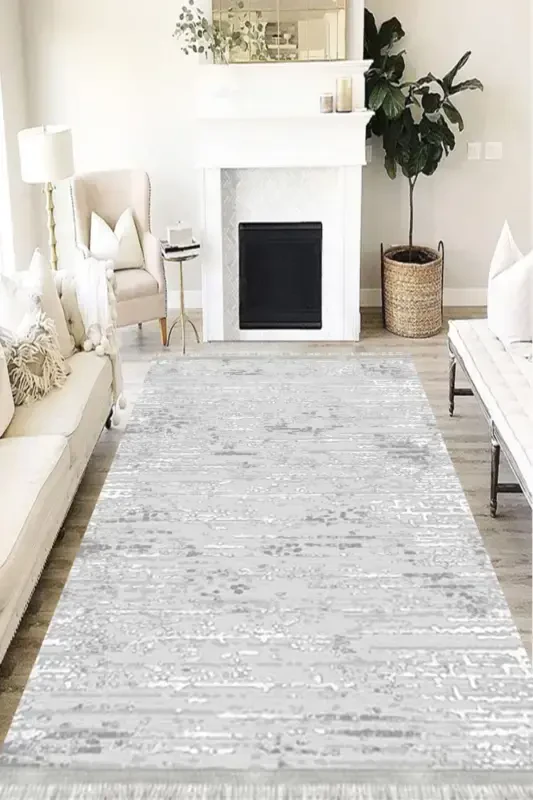 Texture Eko Punto Non-Slip Washable Antibacterial Digital Printing Texture Carpet Runner-GRAY - MOTTO HALI
