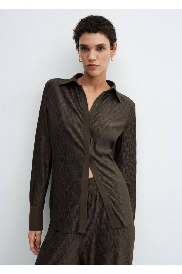 Textured Button-Down Shirt - 1