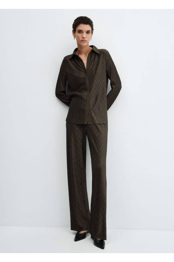 Textured Button-Down Shirt - 2