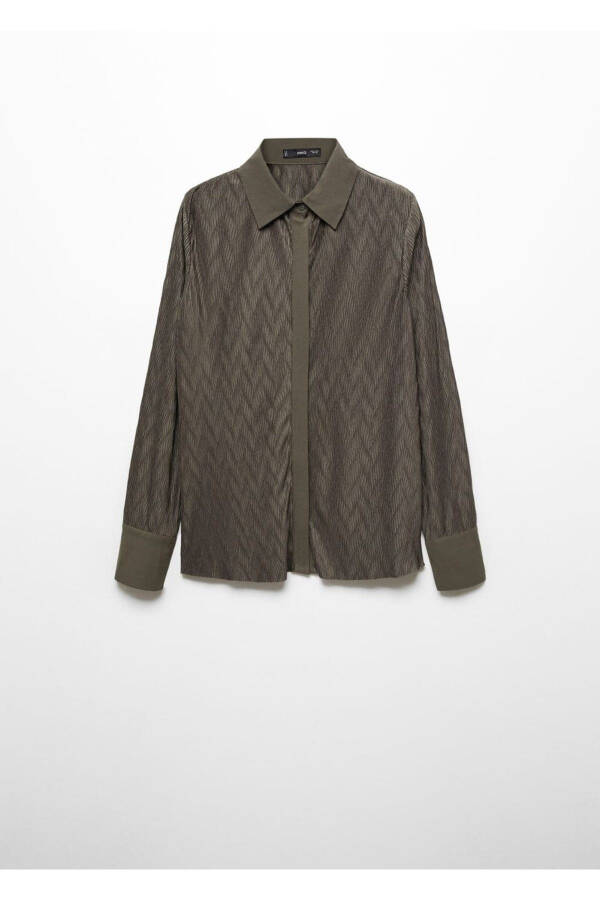 Textured Button-Down Shirt - 3