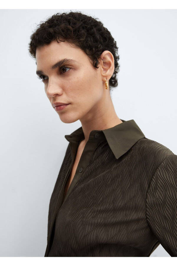 Textured Button-Down Shirt - 5
