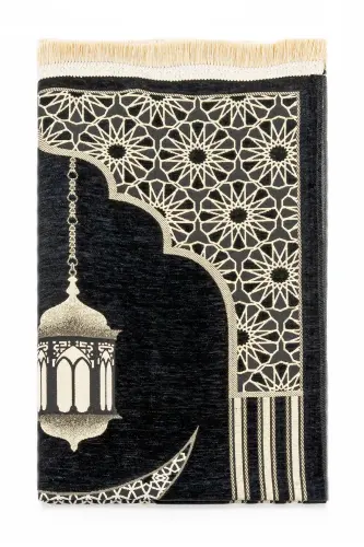 Textured Chenille Rug - Black - 4