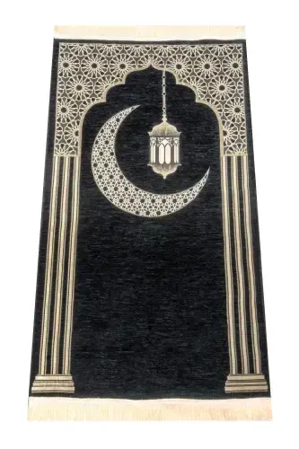 Textured Chenille Rug - Black - 1