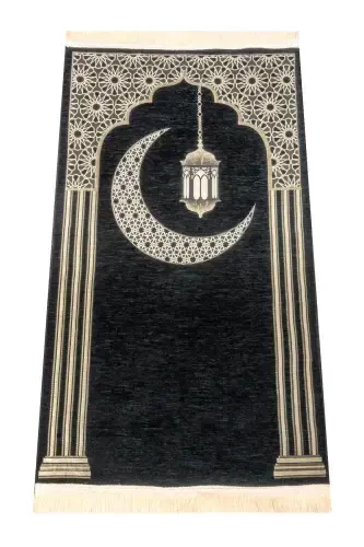 Textured Chenille Rug - Black - İHVAN (1)