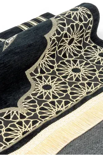 Textured Chenille Rug - Black - 5