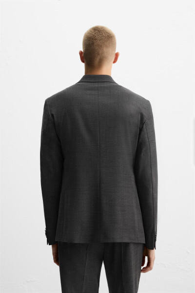 Textured Classic Blazer - Anthracite Grey - 3