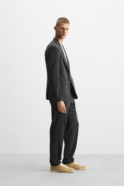 Textured Classic Blazer - Anthracite Grey - 4