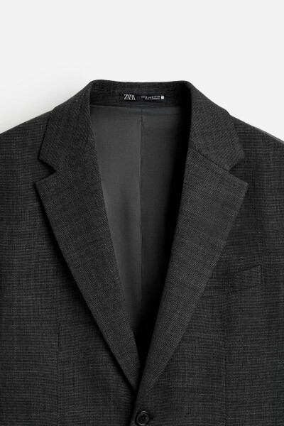 Textured Classic Blazer - Anthracite Grey - 9