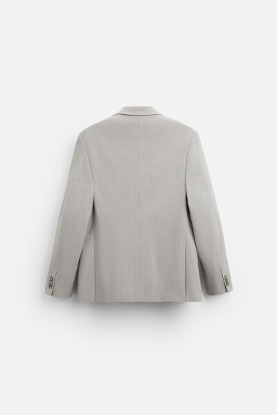 Textured Classic Blazer - Stone - 7